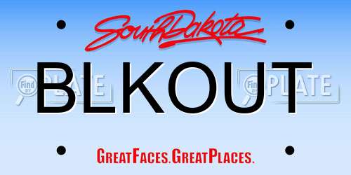 BLKOUT South Dakota License Plate