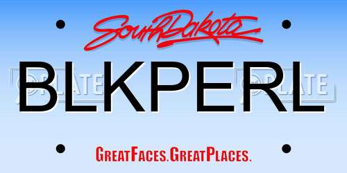 BLKPERL South Dakota License Plate