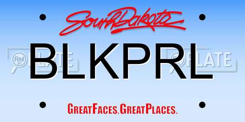 BLKPRL South Dakota License Plate