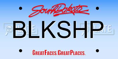 BLKSHP South Dakota License Plate