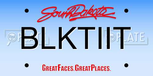 BLKTIIT South Dakota License Plate