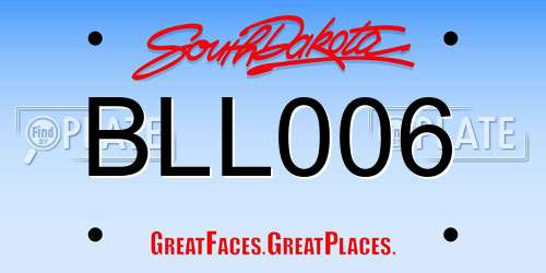BLL006 South Dakota License Plate