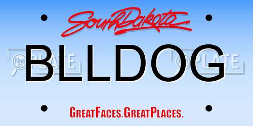 BLLDOG South Dakota License Plate