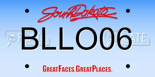 BLLO06 South Dakota License Plate