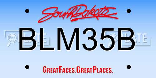 BLM35B South Dakota License Plate