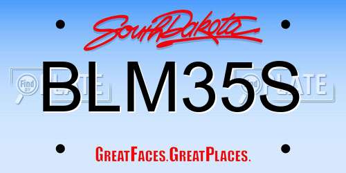 BLM35S South Dakota License Plate