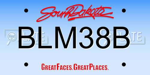 BLM38B South Dakota License Plate