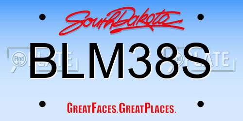 BLM38S South Dakota License Plate