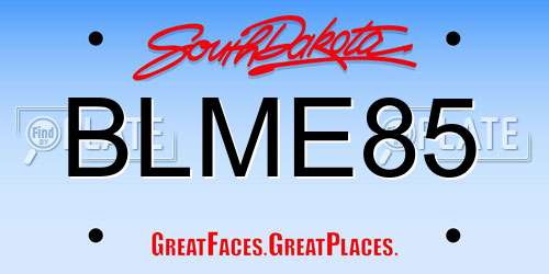 BLME85 South Dakota License Plate