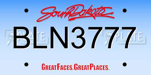 BLN3777 South Dakota License Plate