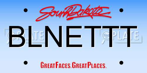 BLNETTT South Dakota License Plate