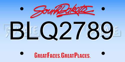 BLQ2789 South Dakota License Plate
