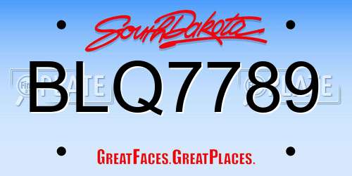 BLQ7789 South Dakota License Plate