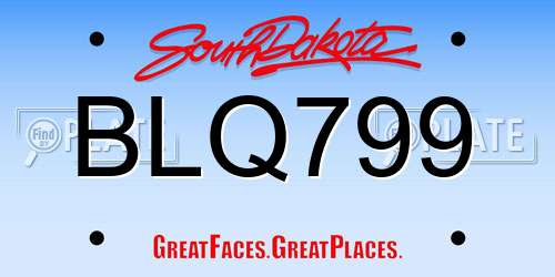 BLQ799 South Dakota License Plate