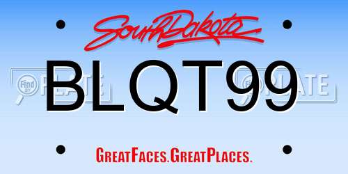 BLQT99 South Dakota License Plate