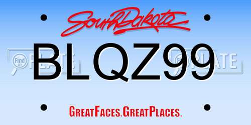 BLQZ99 South Dakota License Plate
