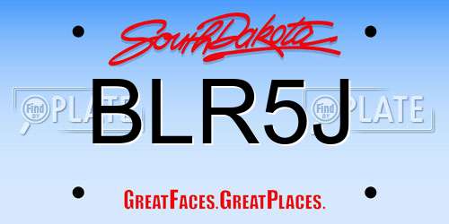 BLR5J South Dakota License Plate