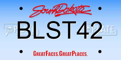 BLST42 South Dakota License Plate