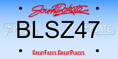 BLSZ47 South Dakota License Plate