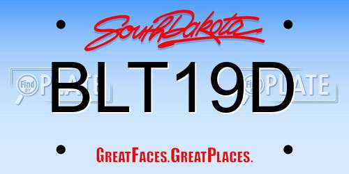 BLT19D South Dakota License Plate