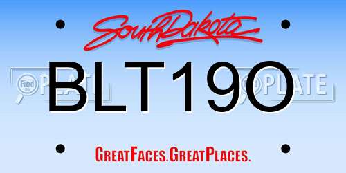BLT19O South Dakota License Plate