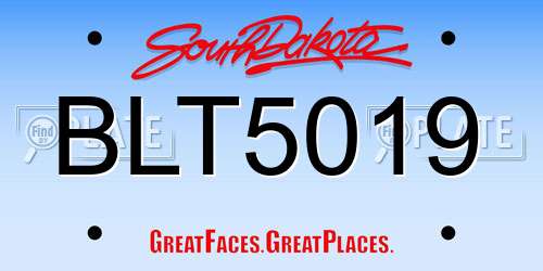 BLT5019 South Dakota License Plate