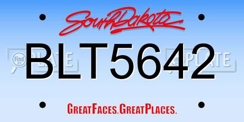 BLT5642 South Dakota License Plate