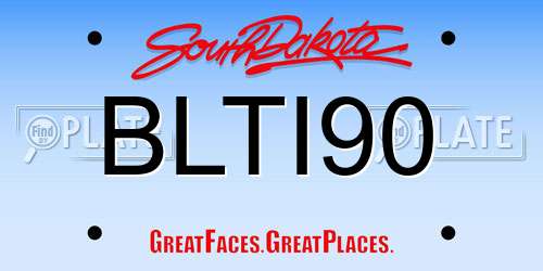 BLTI90 South Dakota License Plate