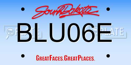 BLU06E South Dakota License Plate