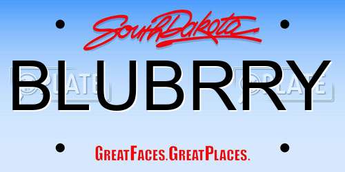 BLUBRRY South Dakota License Plate