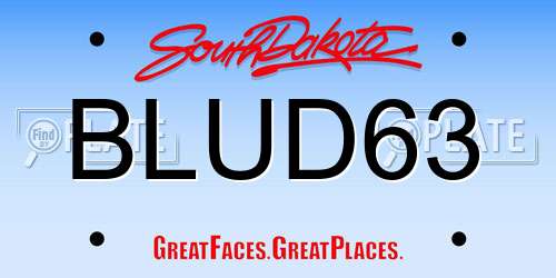 BLUD63 South Dakota License Plate