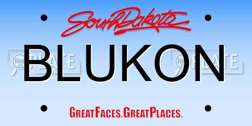 BLUKON South Dakota License Plate