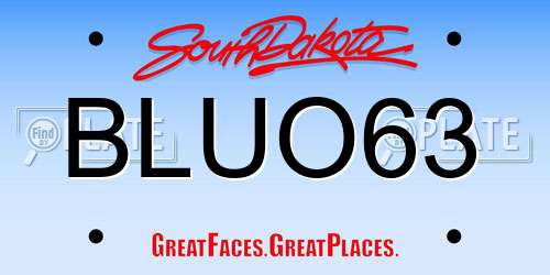 BLUO63 South Dakota License Plate