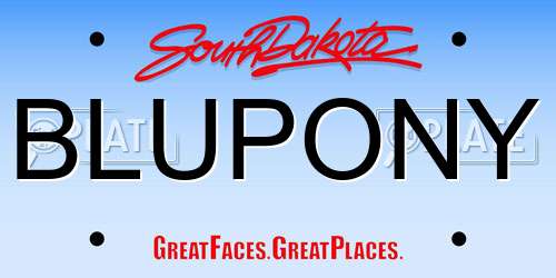 BLUPONY South Dakota License Plate