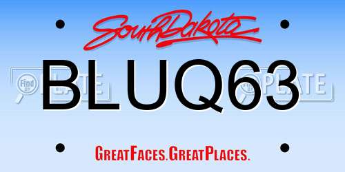 BLUQ63 South Dakota License Plate