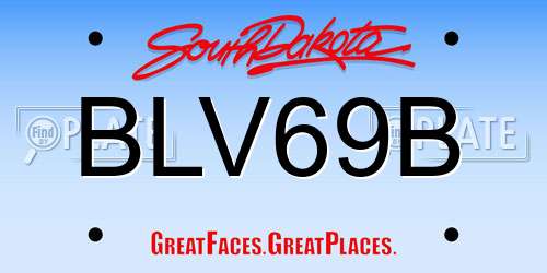 BLV69B South Dakota License Plate