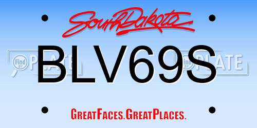 BLV69S South Dakota License Plate
