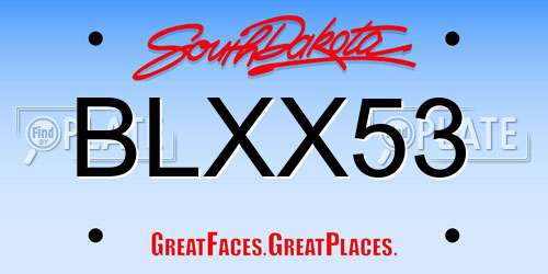 BLXX53 South Dakota License Plate