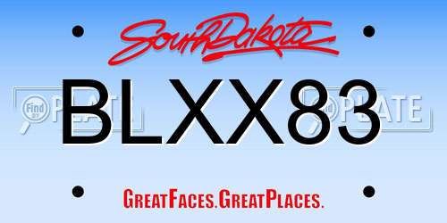 BLXX83 South Dakota License Plate