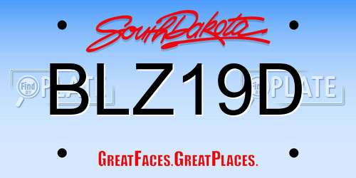 BLZ19D South Dakota License Plate