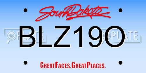 BLZ19O South Dakota License Plate
