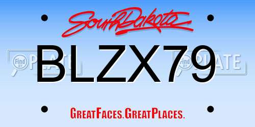 BLZX79 South Dakota License Plate
