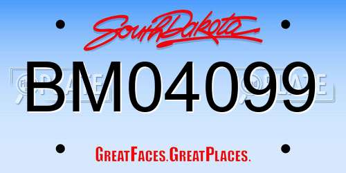 BM04099 South Dakota License Plate