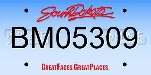 BM05309 South Dakota License Plate
