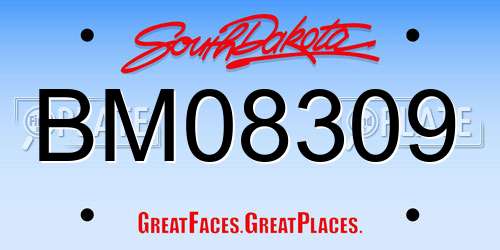 BM08309 South Dakota License Plate