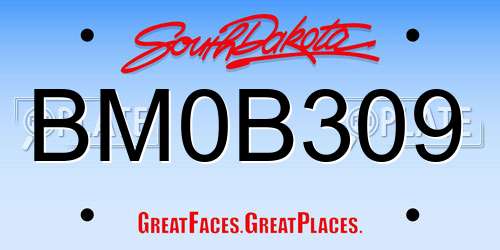 BM0B309 South Dakota License Plate