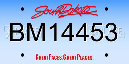 BM14453 South Dakota License Plate