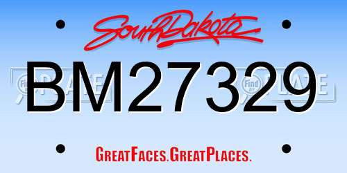 BM27329 South Dakota License Plate