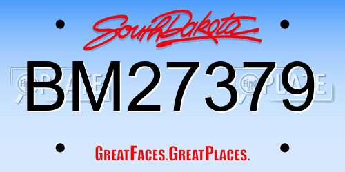 BM27379 South Dakota License Plate