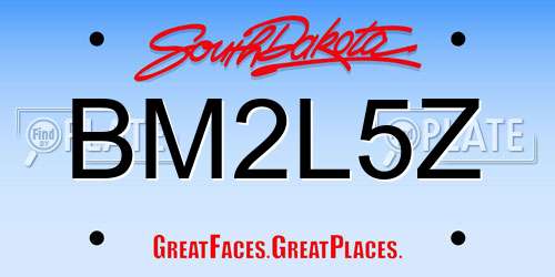 BM2L5Z South Dakota License Plate